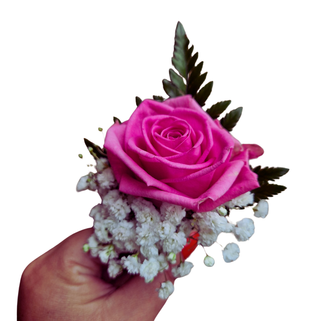 Pink Rose Buttonhole