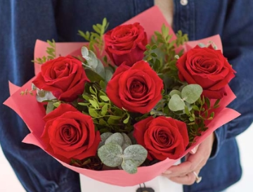 Valentine 6 Red Rose Gift