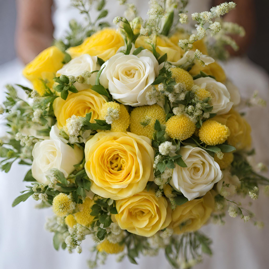 Yellow and White Bridal Bouquet