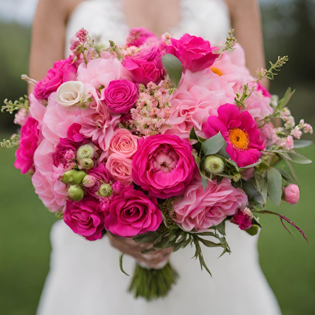 Vibrant Pink Bridesmaid Bouquet