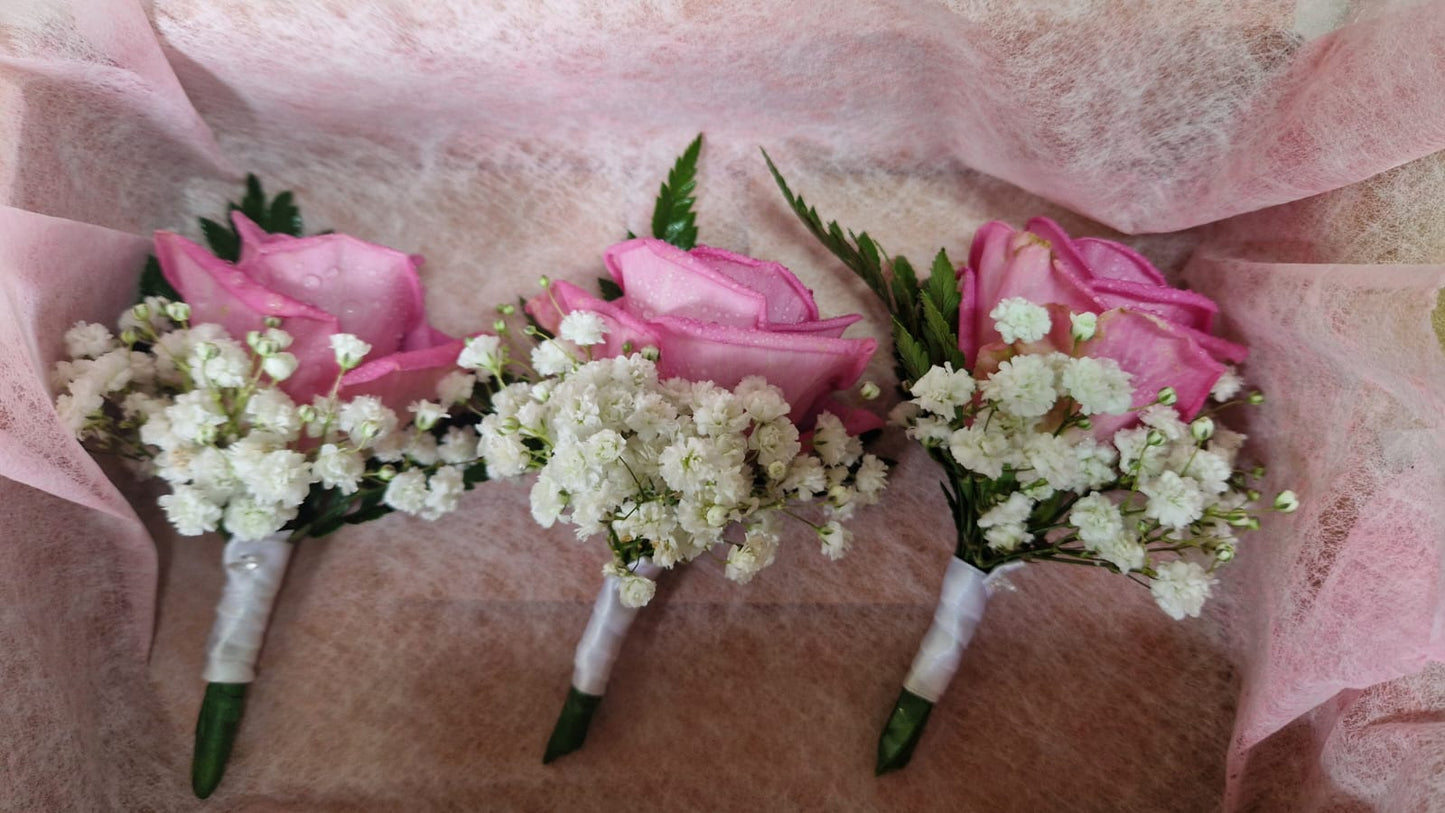Pink Rose Buttonhole
