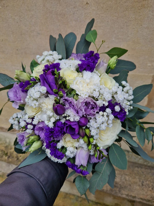 Purple and White Wedding Bouquet