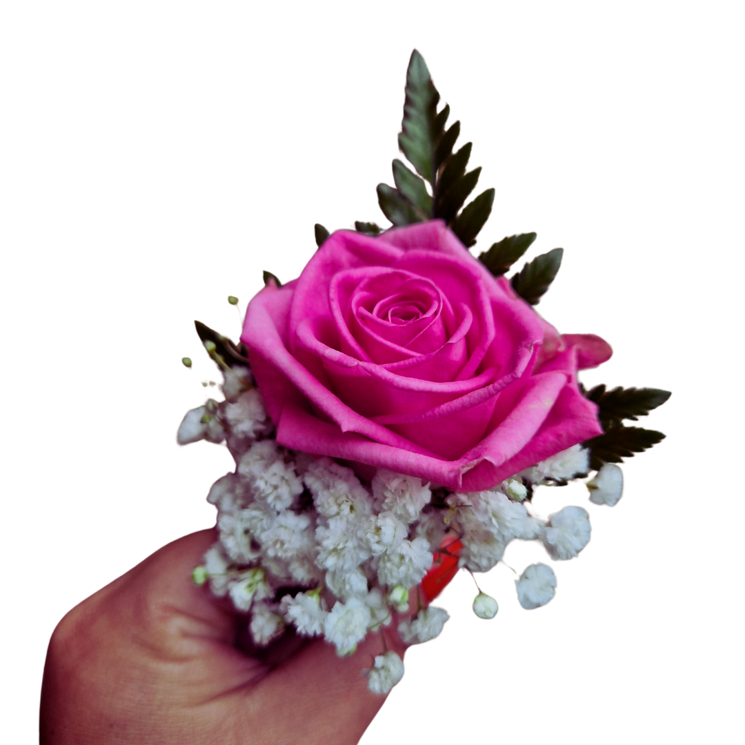 Pink rose buttonhole