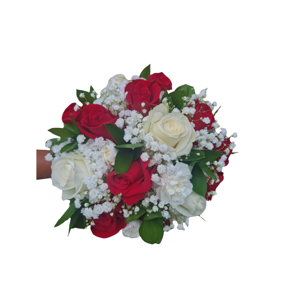 Red and White Bridesmaid bouquet