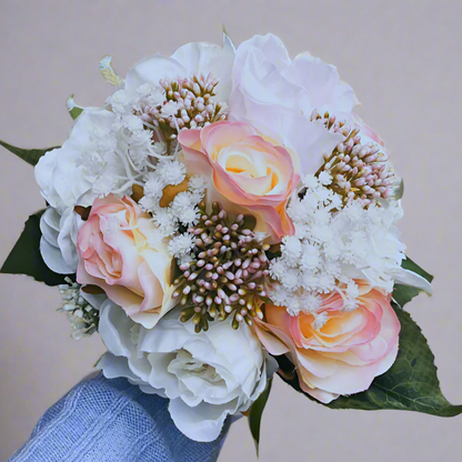 silk flower bridal and bridesmaid bouquet