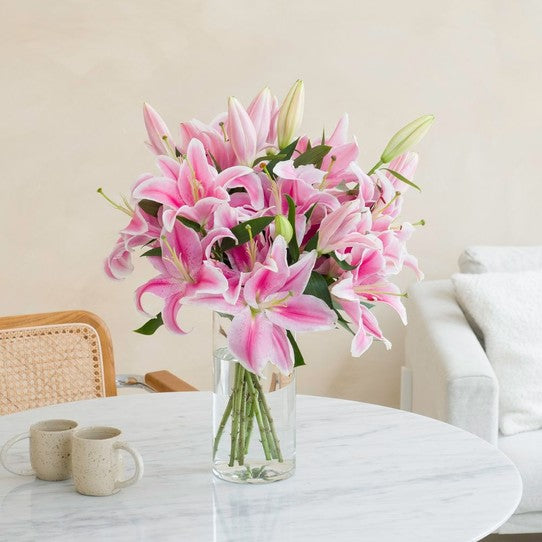 Pink scented lilies