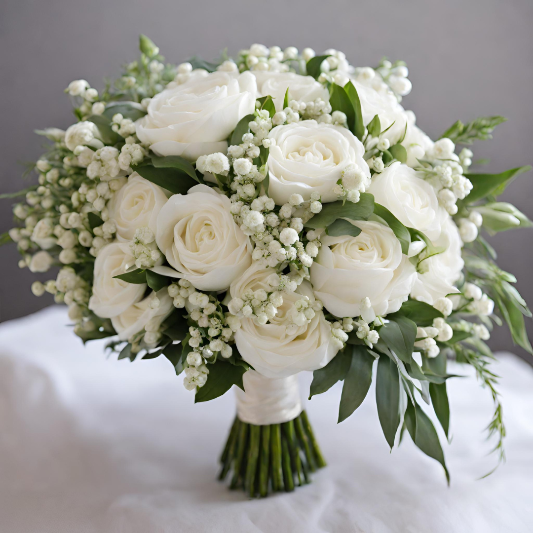 White bridesmaid bouquet