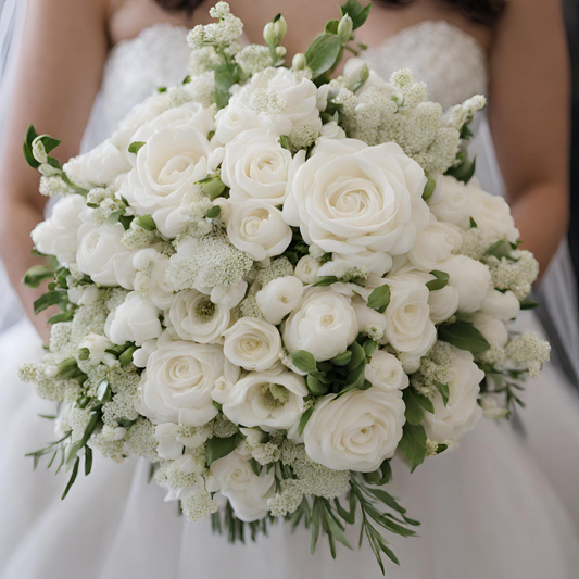 Bridal bouquet, white wedding flowers online delivery near me