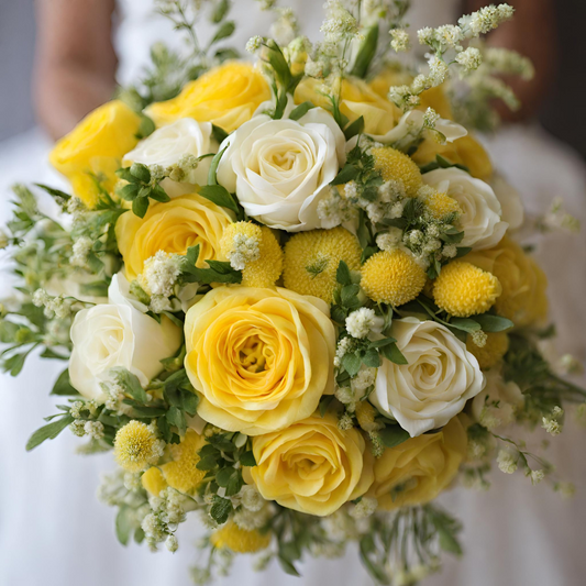 Yellow bridal bouquet