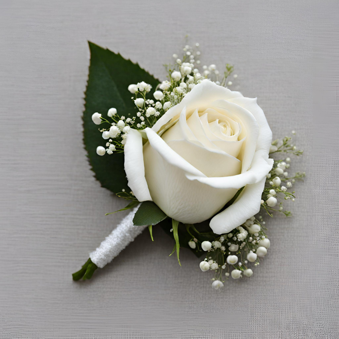 White rose buttonhole