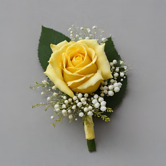 Yellow rose buttonhole