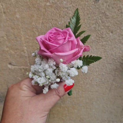 Pink Rose Buttonhole